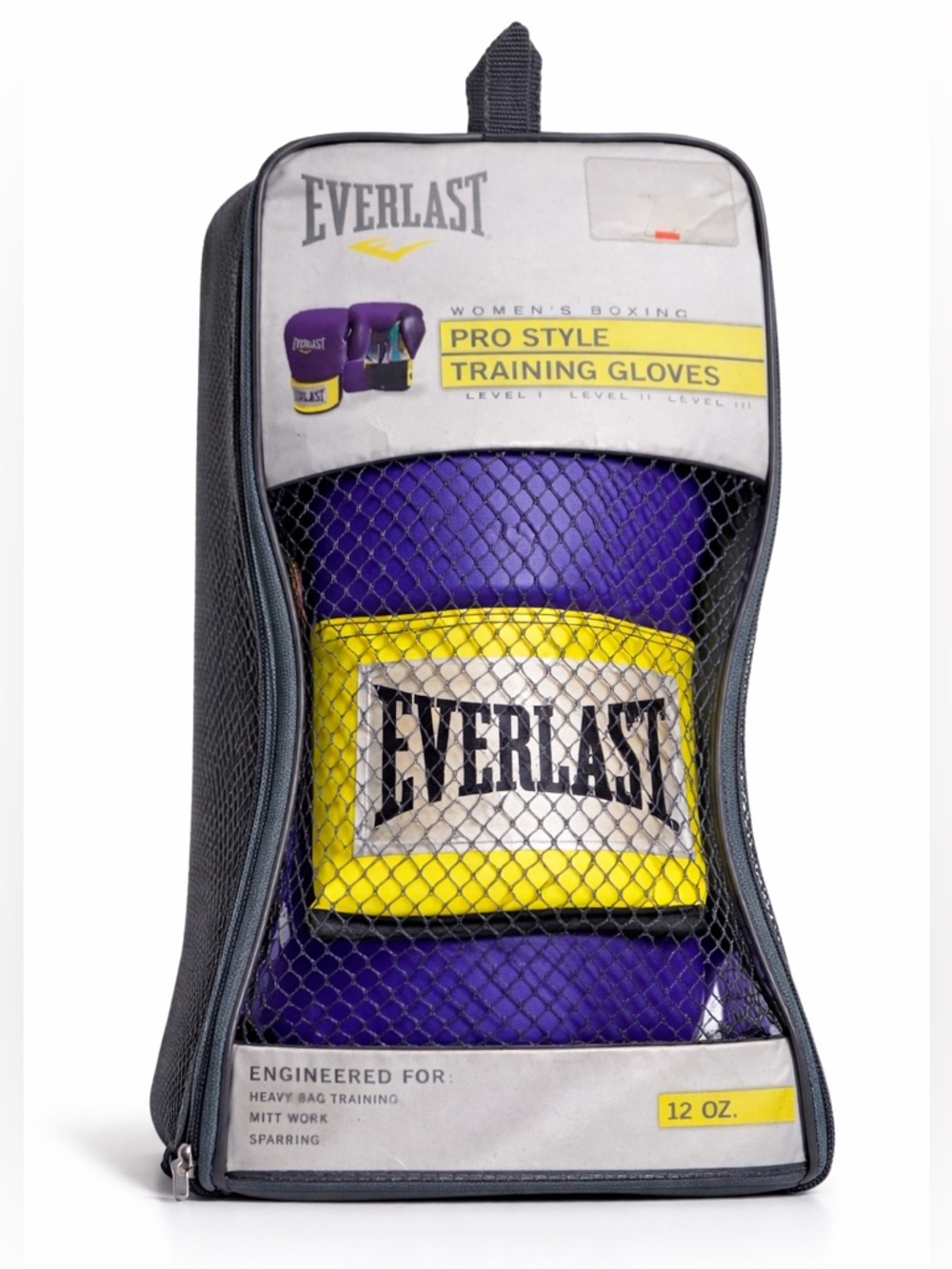Everlast Women's Pro Style Training Boxing Gloves - Purple & Yellow